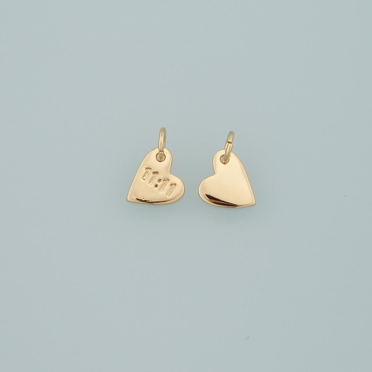 Gold Angel Numbers Charms,18K Gold Filled 11:11 Pendant,Heart Charm Bracelet Necklace for DIY Jewelry Making Supply