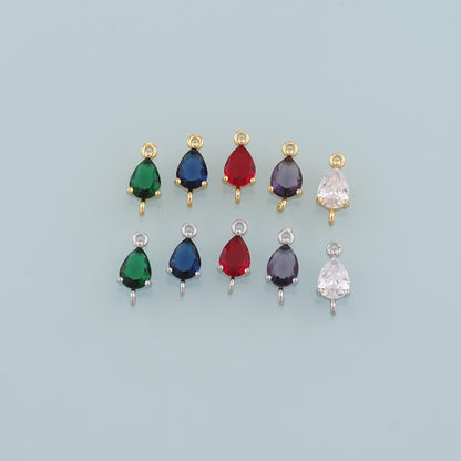 18K Gold Filled Crystal Oval Connector for Jewelry Making