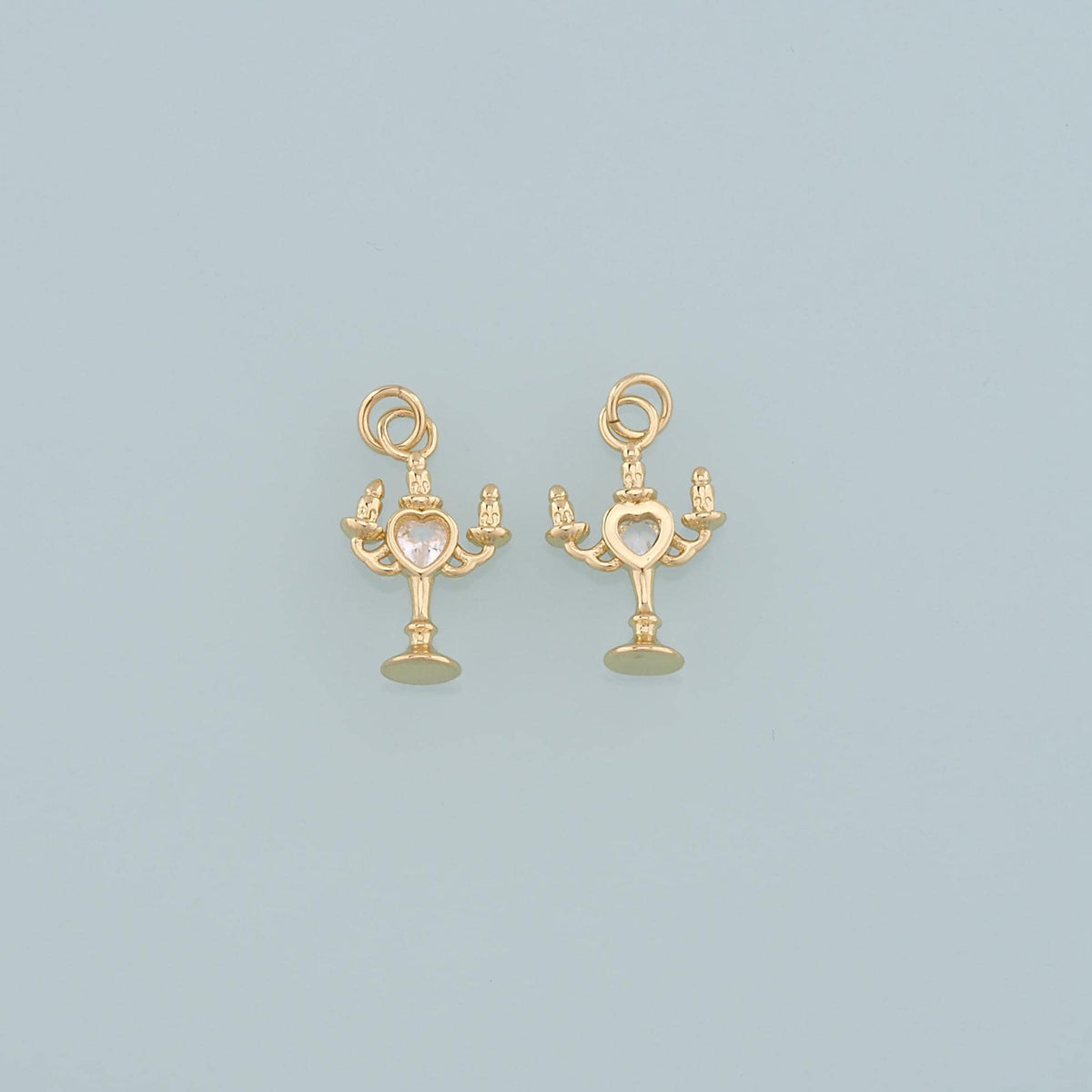 18K Gold Filled Candlestick Pendant,Candlestick Charm Bracelet Necklace for DIY Jewelry Making Supply