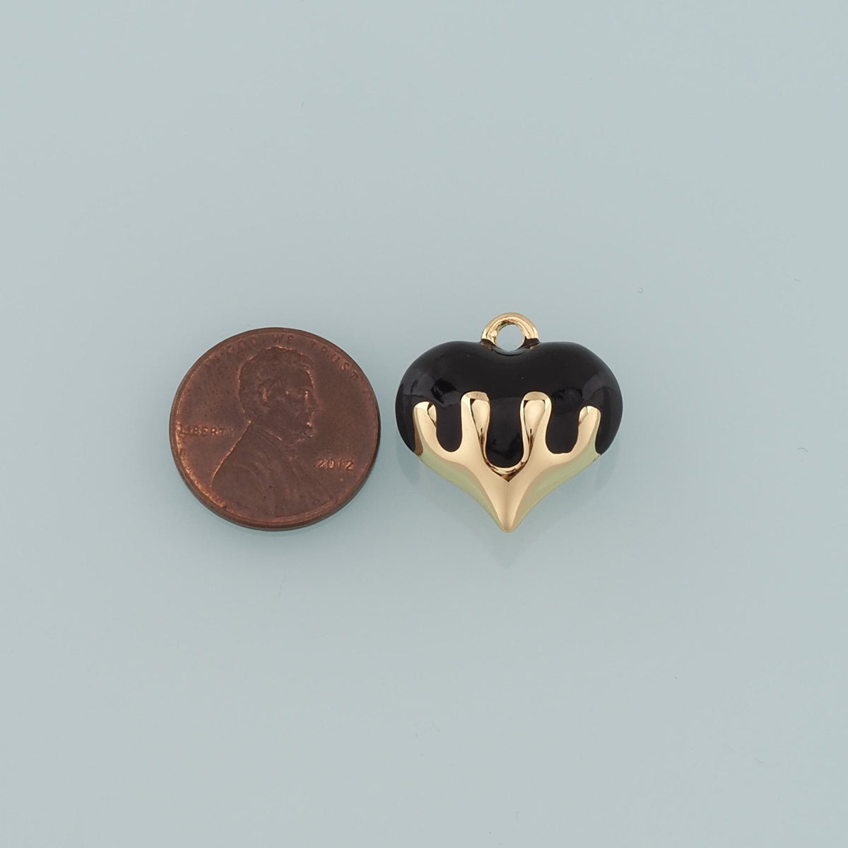 Gold Heart Charms,18K Gold Filled Heart Pendant,Enamel Heart Charm Bracelet Necklace for DIY Jewelry Making Supply