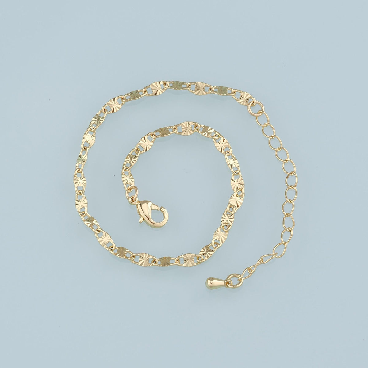 Gold Adjustable Chain,18K Gold Filled Oval Bracelet,Semi Finished Bracelets,Bracelets for Jewelry Making