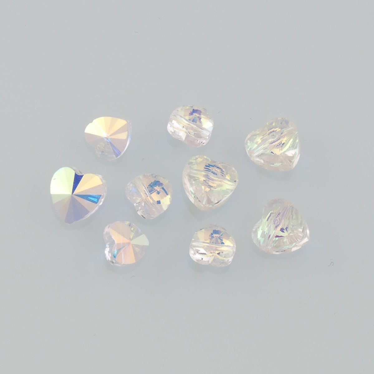 Gold Filled Crystal Heart Spacer Beads 8 mm, 10 mm for Jewelry Making