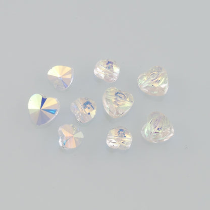 Gold Filled Crystal Heart Spacer Beads 8 mm, 10 mm for Jewelry Making
