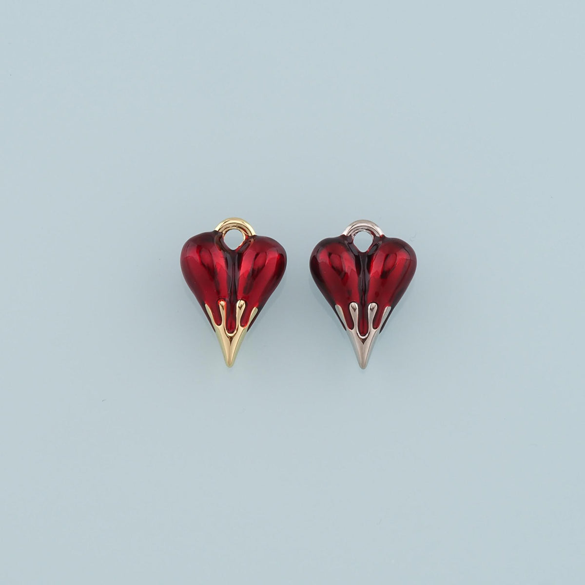 18K Gold Filled Heart Enamel Charm Pendant for Jewelry Making