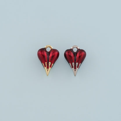18K Gold Filled Heart Enamel Charm Pendant for Jewelry Making