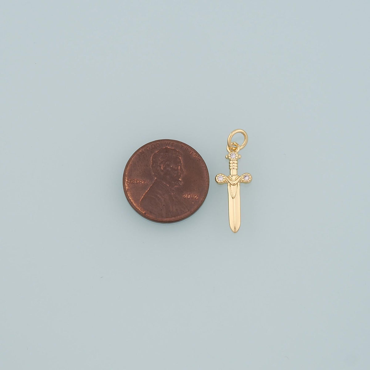 18K Gold Filled Cubic Zirconia Charm Pendant for Jewelry Making