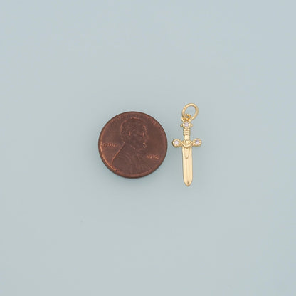 18K Gold Filled Cubic Zirconia Charm Pendant for Jewelry Making