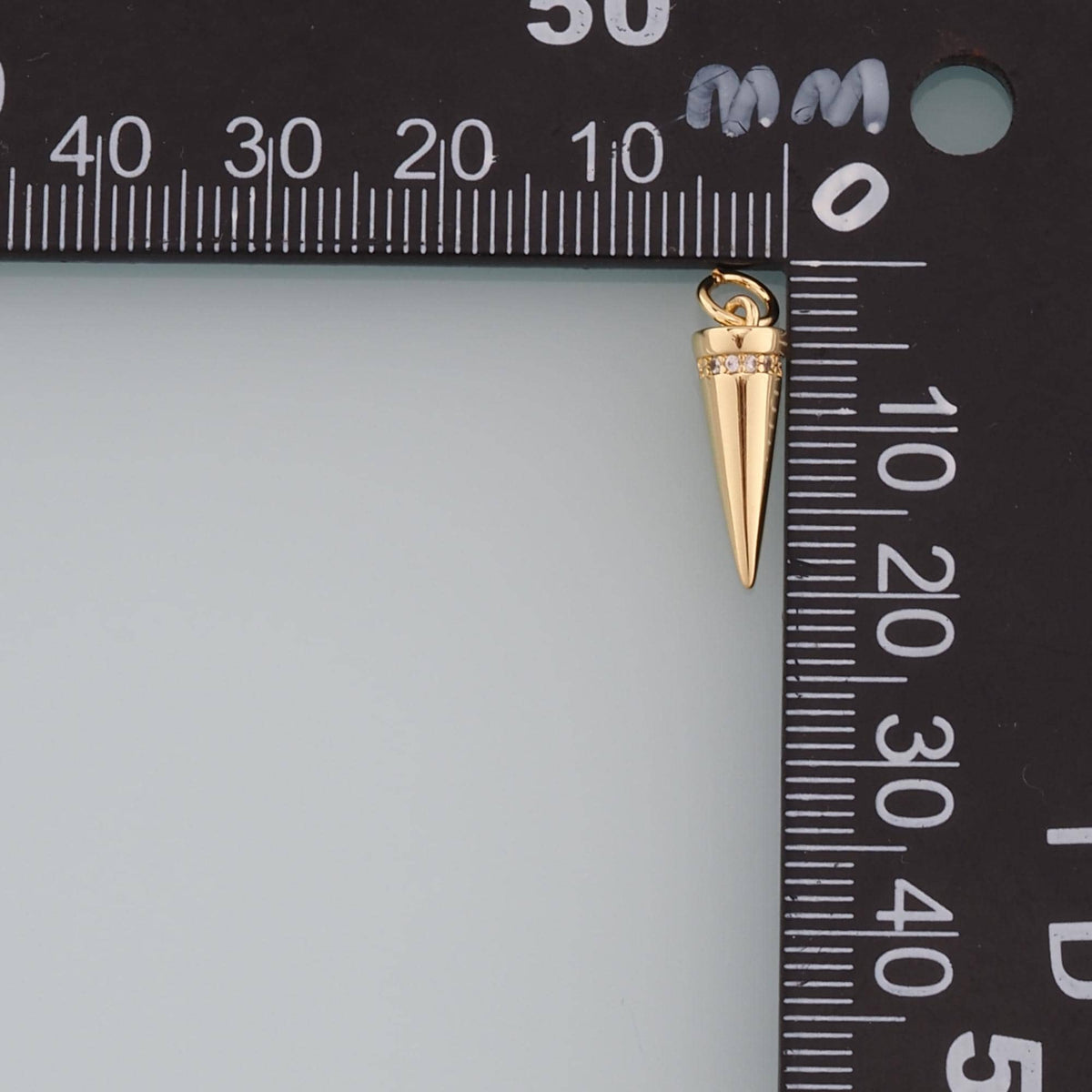 Gold Spikes Charms,18K Gold Filled Tapered Pendant,CZ Micro Pave Tapered Charm Bracelet Necklace for DIY Jewelry Making Suppl