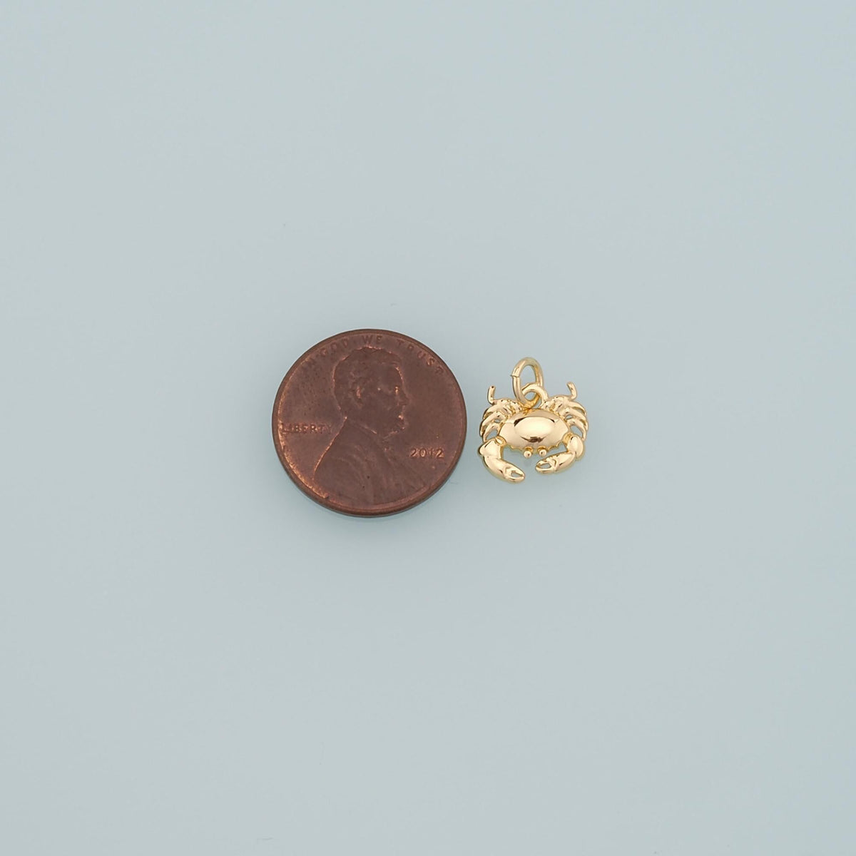 Gold Marine Life Charms,18K Gold Filled Crab Pendant,Crab Charms Bracelet Necklace for DIY Jewelry Making Supply