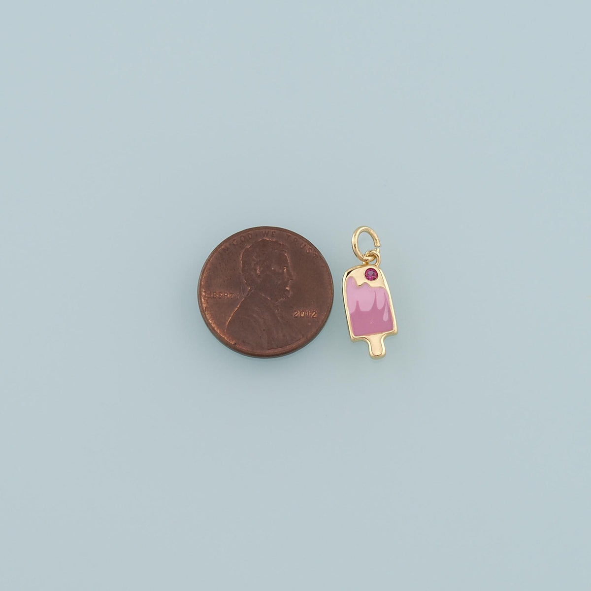Gold Summer Charms,18K Gold Filled Ice Cream Pendant,Enamel Ice Cream Charm Bracelet Necklace for DIY Jewelry Making Supply