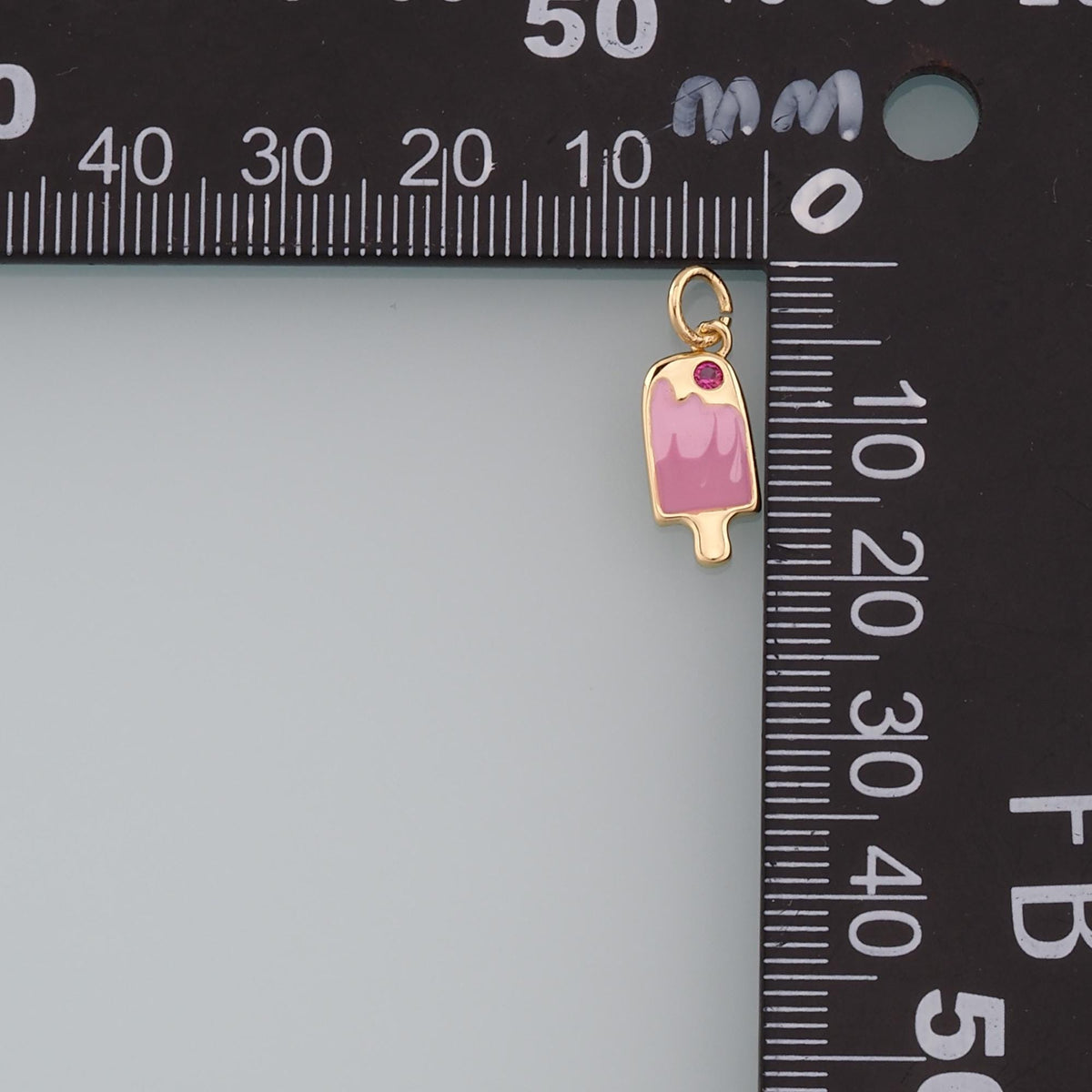 Gold Summer Charms,18K Gold Filled Ice Cream Pendant,Enamel Ice Cream Charm Bracelet Necklace for DIY Jewelry Making Supply
