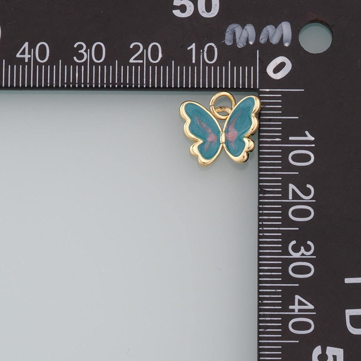 18K Gold Filled Enamel Butterfly Charm Pendant for Jewelry Making