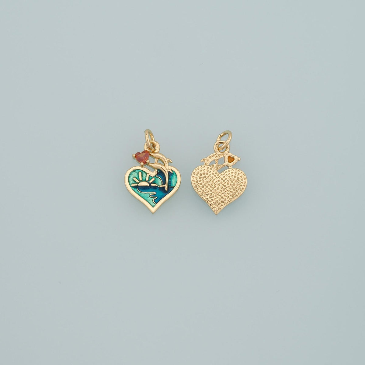 Gold Dolphin Charms,18K Gold Filled Enamel Dolphin Pendant,Enamel Dolphin Charm Bracelet Necklace for DIY Jewelry Making Supp