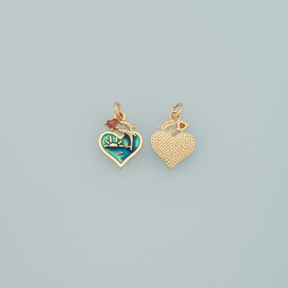 Gold Dolphin Charms,18K Gold Filled Enamel Dolphin Pendant,Enamel Dolphin Charm Bracelet Necklace for DIY Jewelry Making Supp