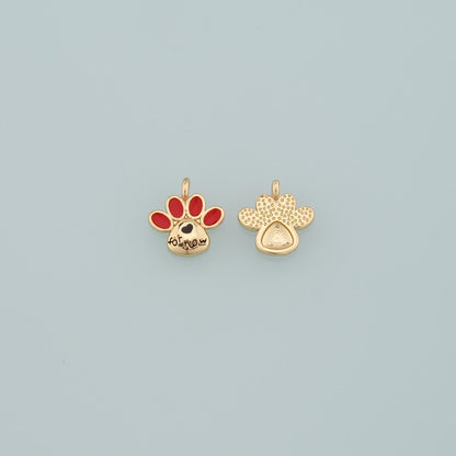 18K Gold Filled Cat Enamel Charm Pendant for Jewelry Making