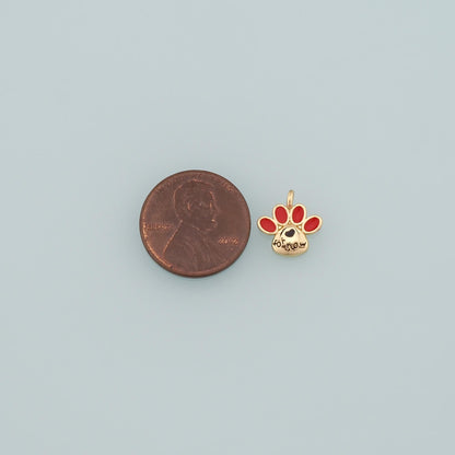 18K Gold Filled Cat Enamel Charm Pendant for Jewelry Making