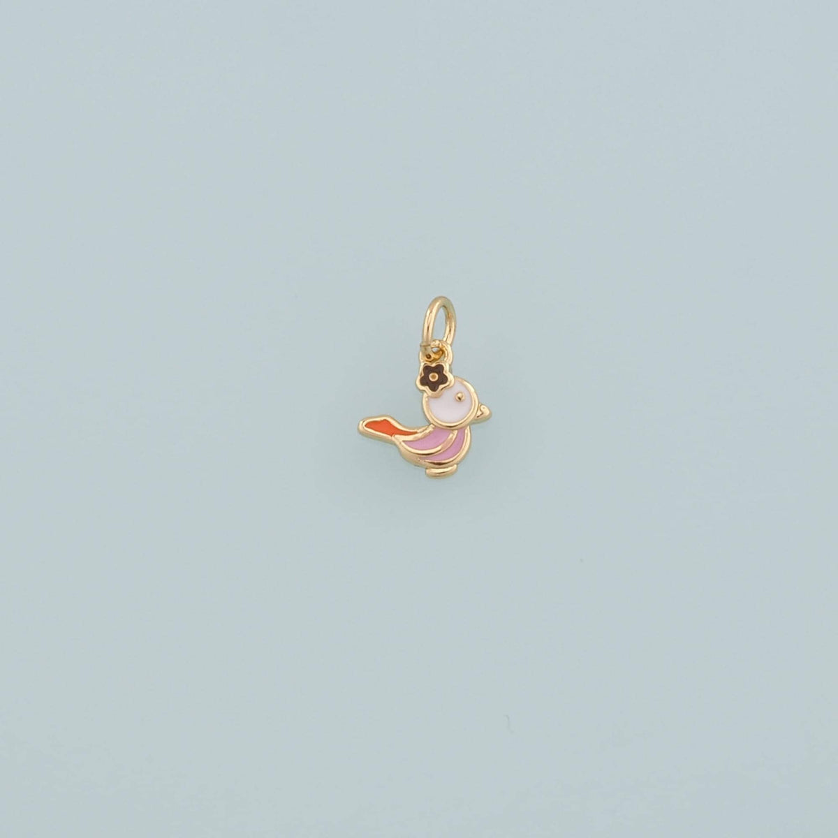 Gold Animal Charms,18K Gold Filled Bird Pendant,Enamel Bird Charm Bracelet Necklace for DIY Jewelry Making Supply
