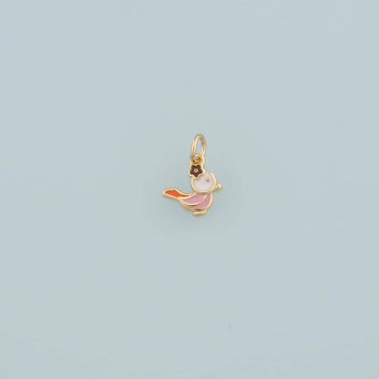 Gold Animal Charms,18K Gold Filled Bird Pendant,Enamel Bird Charm Bracelet Necklace for DIY Jewelry Making Supply
