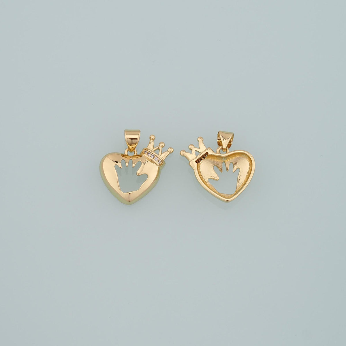 18K Gold Filled Heart CZ Charm Pendant for Jewelry Making