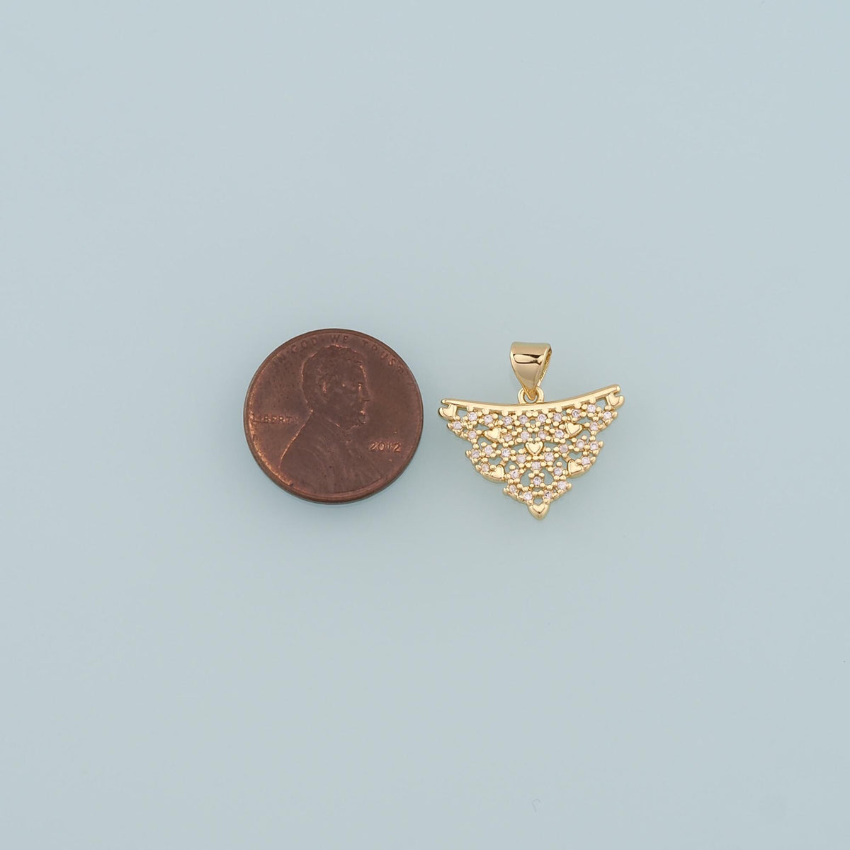 18K Gold Filled Hand CZ Charm Pendant for Jewelry Making