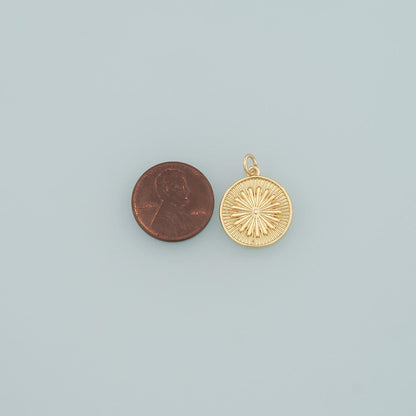 18K Gold Filled Sun Charm Pendant for Jewelry Making