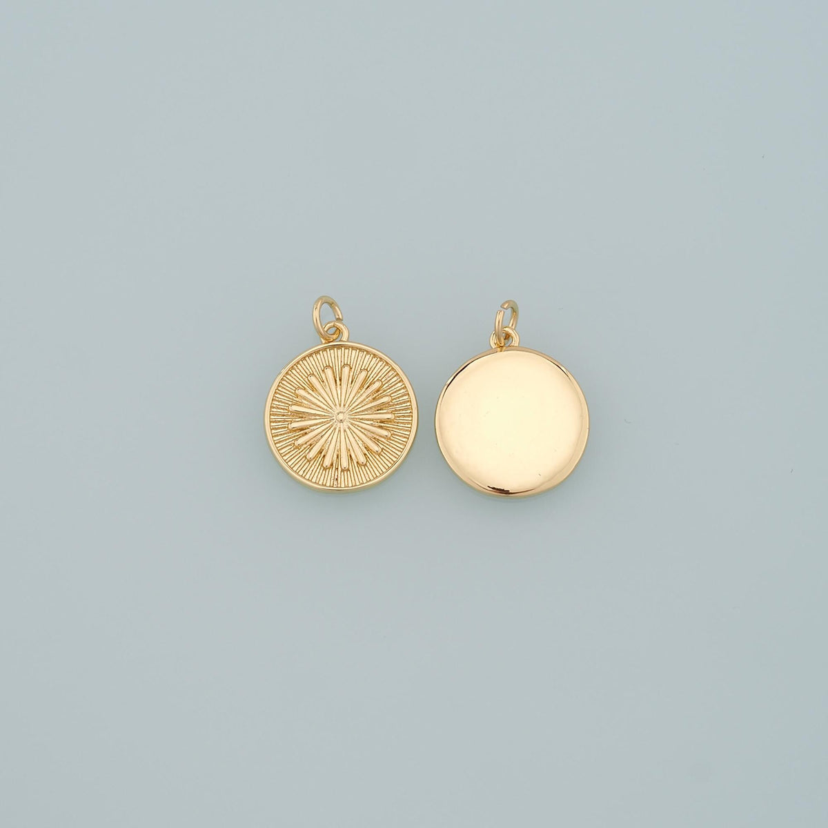 18K Gold Filled Sun Charm Pendant for Jewelry Making