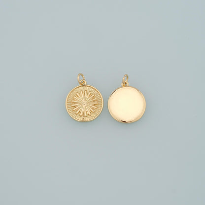 18K Gold Filled Sun Charm Pendant for Jewelry Making