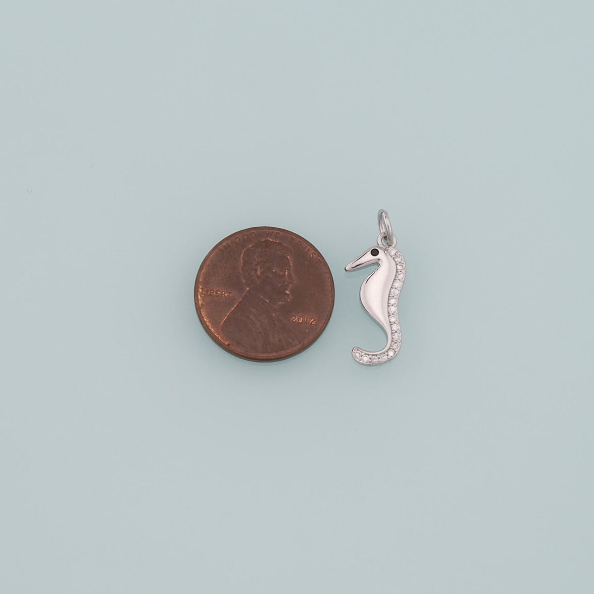 18K Gold Filled Seahorse Pendant,CZ Micro Pave Seahorse Charm Bracelet Necklace for DIY Jewelry Making Supply