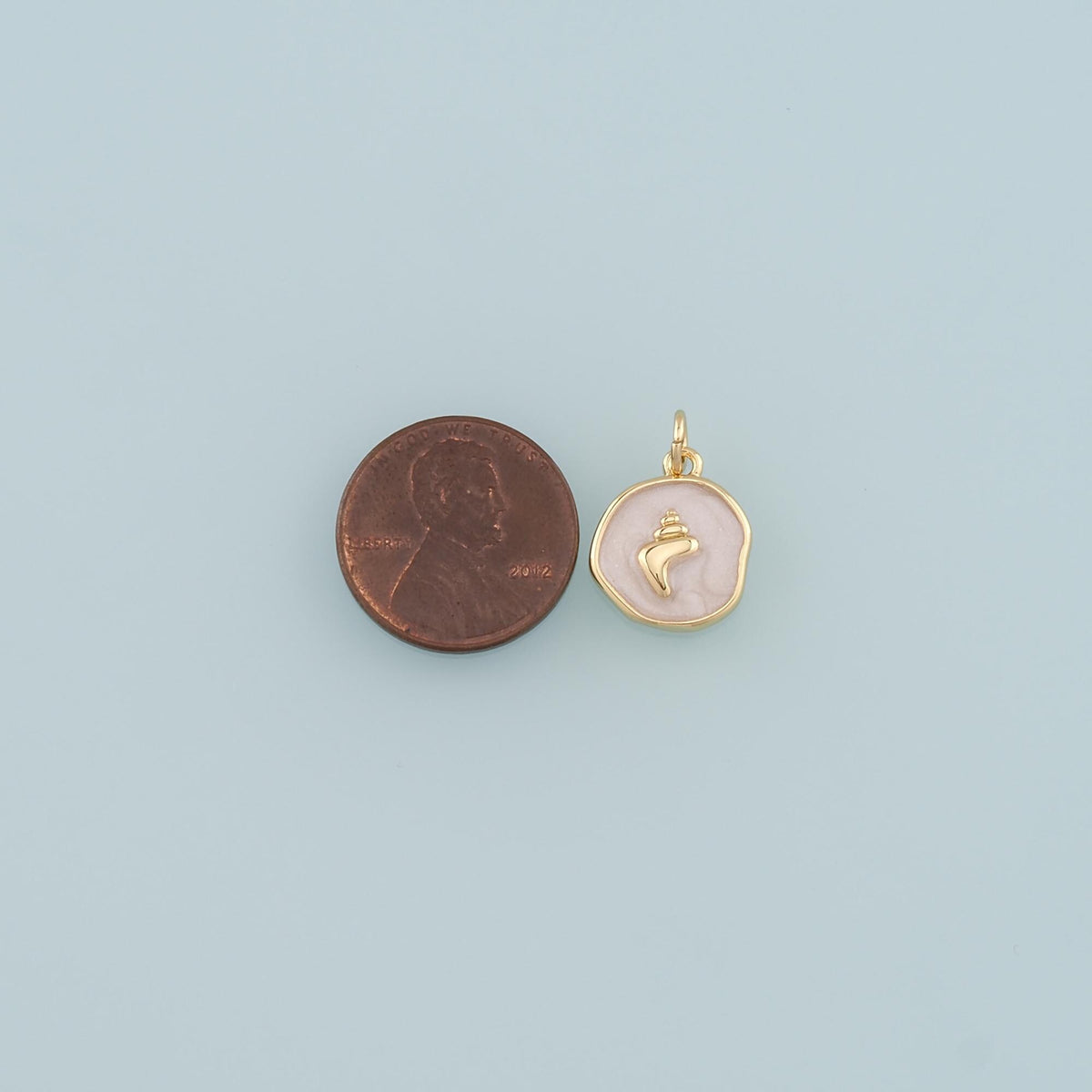 18K Gold Filled Shell Enamel Charm Pendant for Jewelry Making