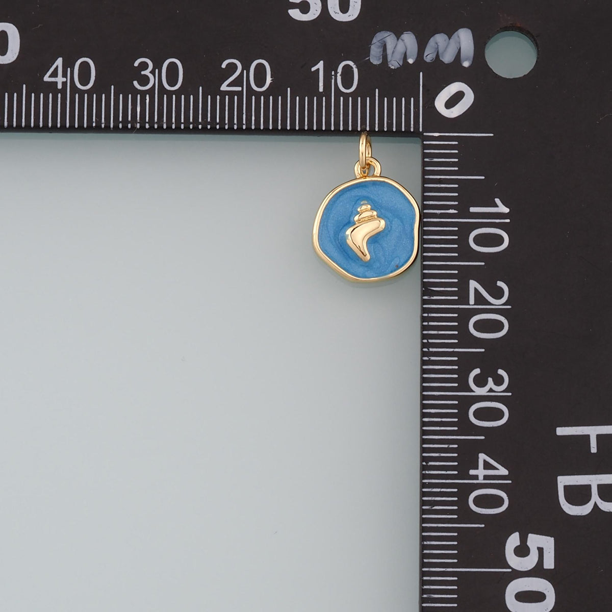 18K Gold Filled Shell Enamel Charm Pendant for Jewelry Making