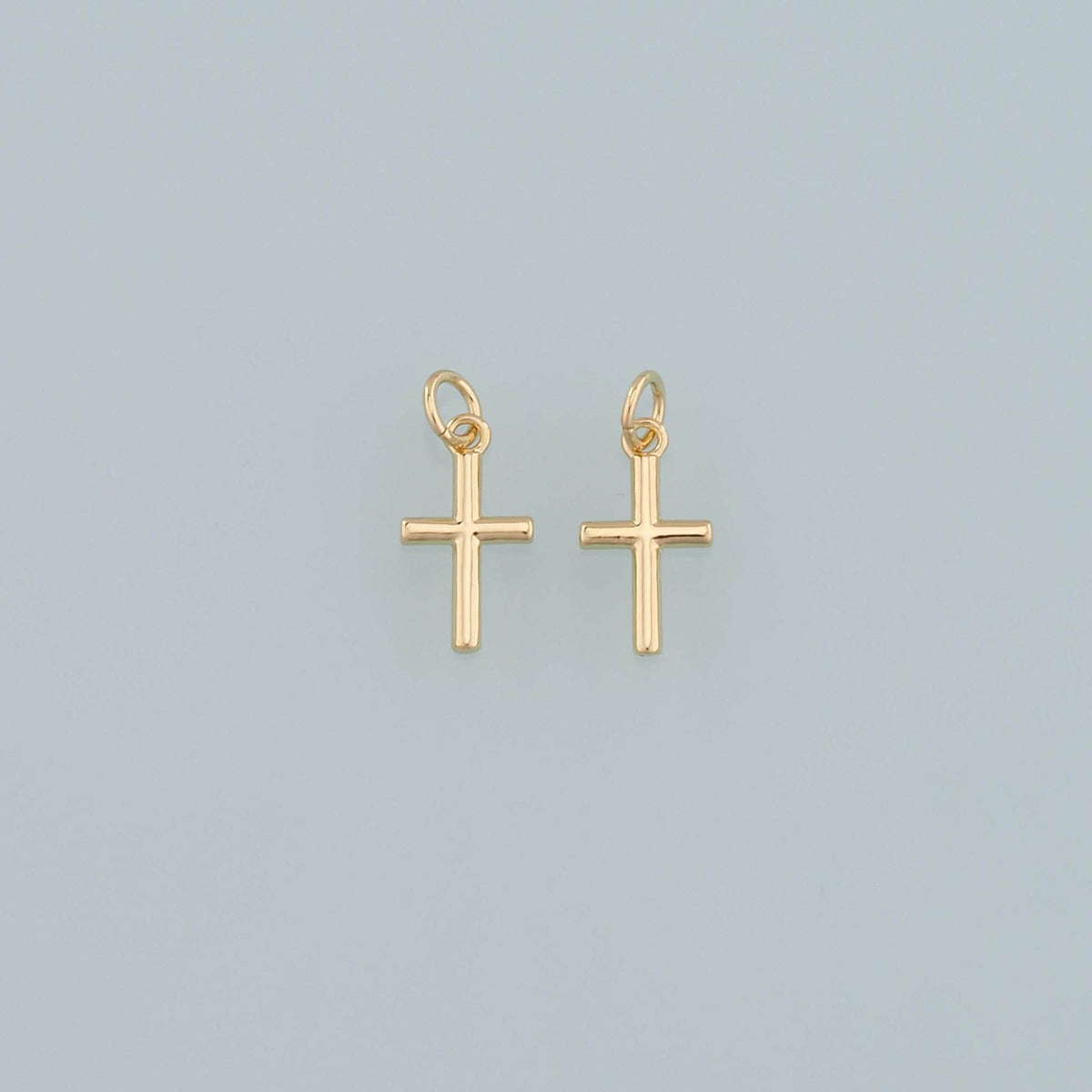 18K Gold Filled Cross Charm Pendant for Jewelry Making