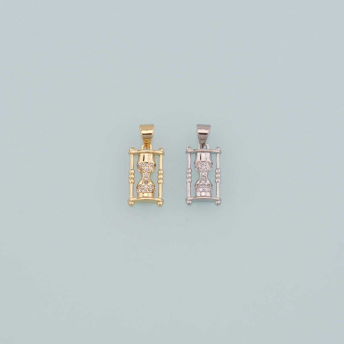 18K Gold Filled Cubic Zirconia Charm Pendant for Jewelry Making