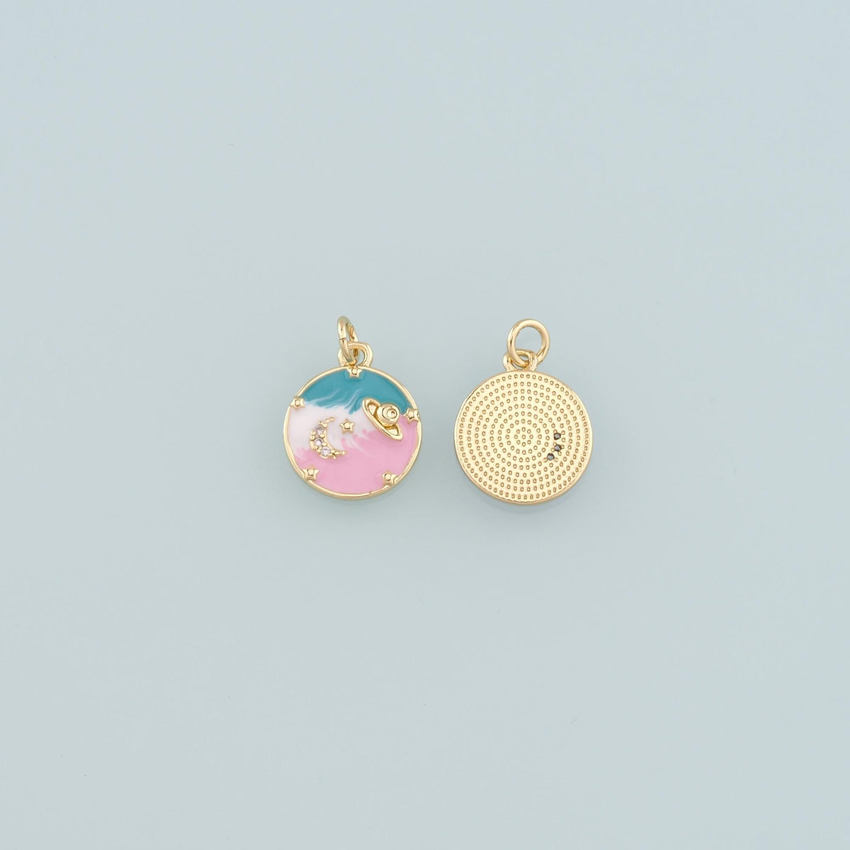 18K Gold Filled Hand Enamel Charm Pendant for Jewelry Making