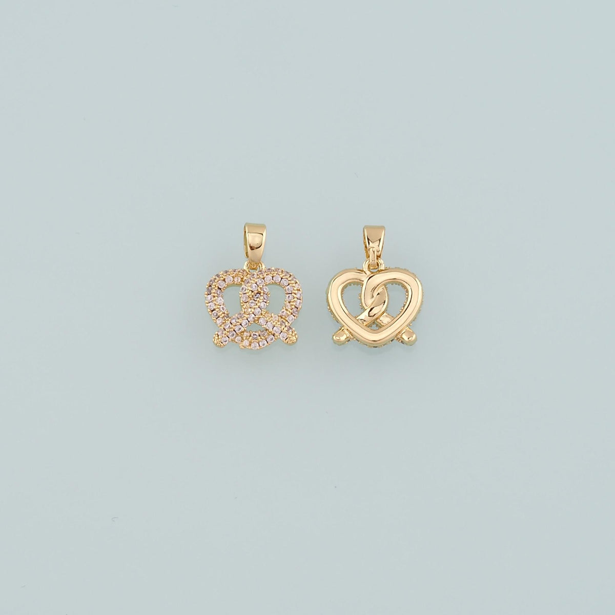 18K Gold Filled Hand CZ Charm Pendant for Jewelry Making