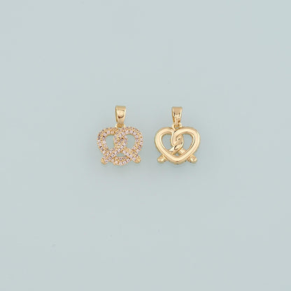 18K Gold Filled Hand CZ Charm Pendant for Jewelry Making
