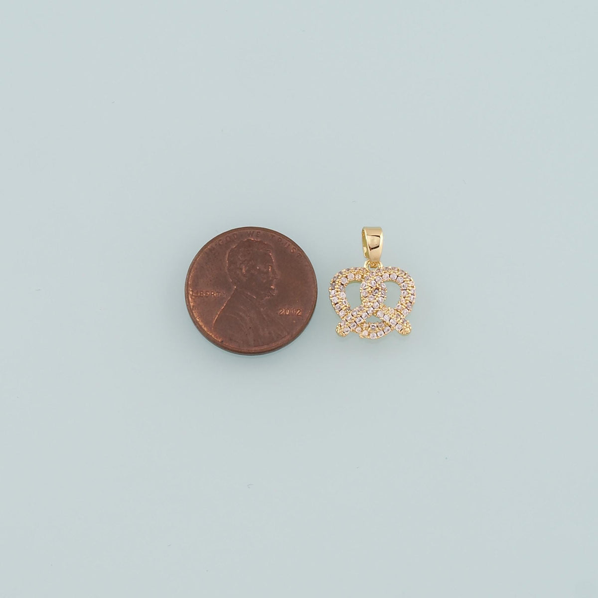 18K Gold Filled Hand CZ Charm Pendant for Jewelry Making