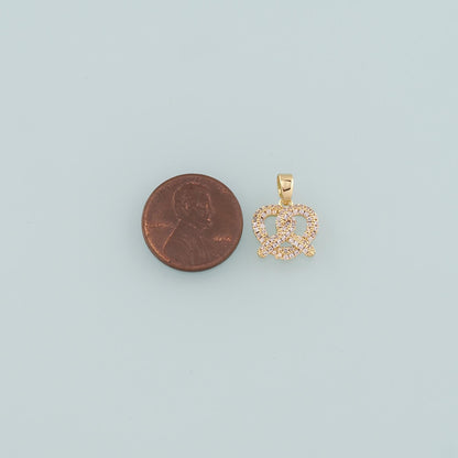 18K Gold Filled Hand CZ Charm Pendant for Jewelry Making