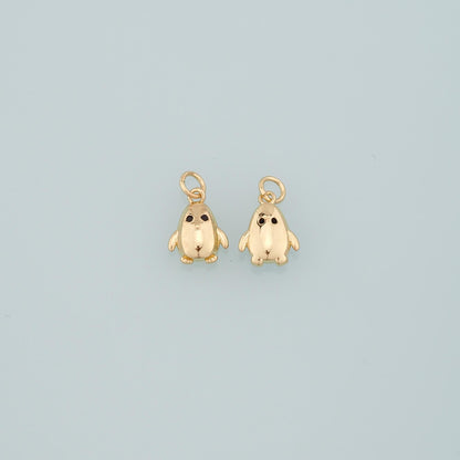 Gold Penguin Charms,18K Gold Filled Penguin Pendant,Animal Charm Bracelet Necklace for DIY Jewelry Making Supply