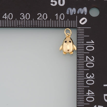 Gold Penguin Charms,18K Gold Filled Penguin Pendant,Animal Charm Bracelet Necklace for DIY Jewelry Making Supply