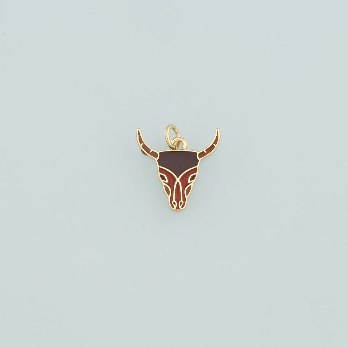 Gold Ox Charms,18K Gold Filled Bull Head Pendant,Enamel Bull Charm Bracelet Necklace for DIY Jewelry Making Supply