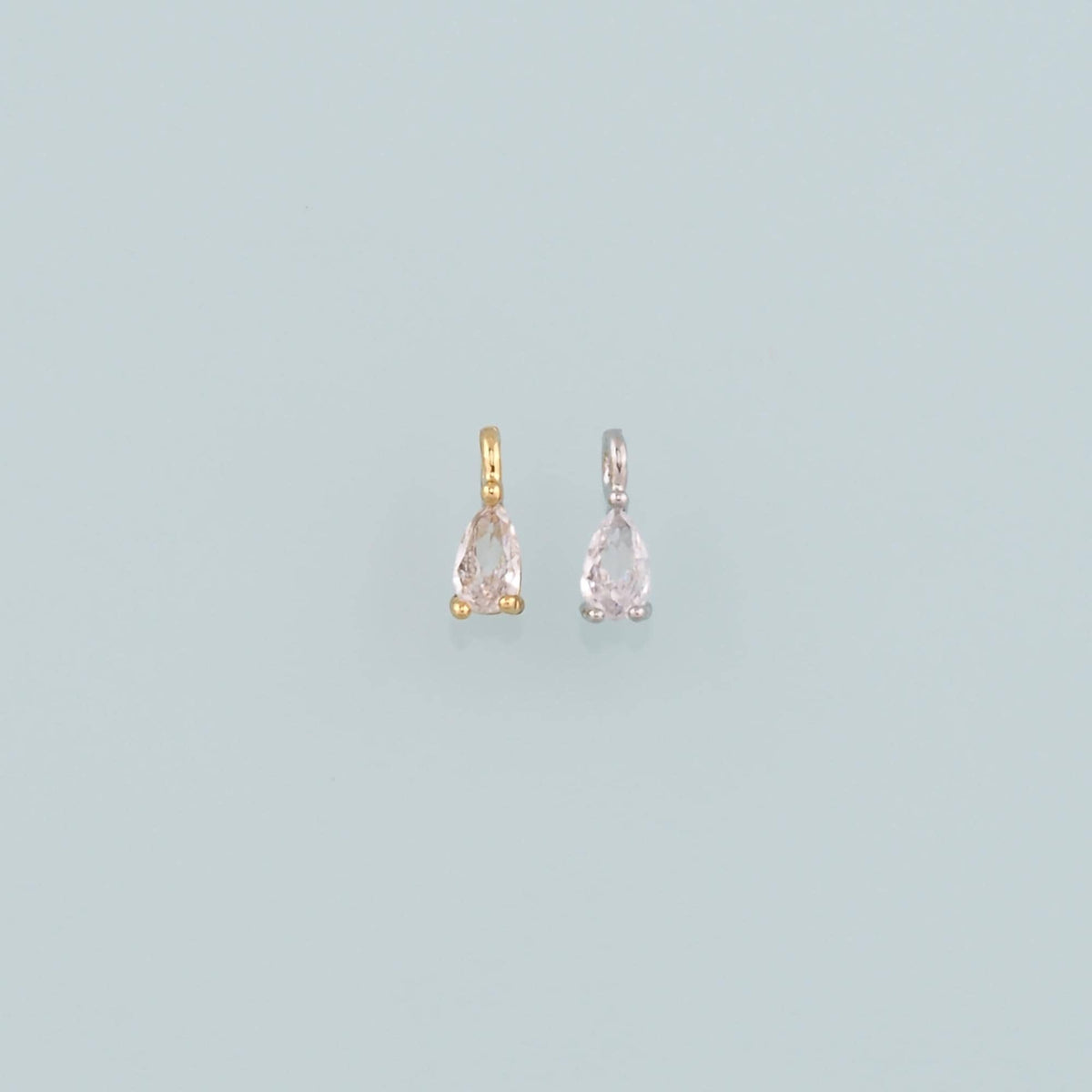 18K Gold Filled Teardrop Pendant,Crystal Teardrop Charm Bracelet Necklace for DIY Jewelry Making Supply
