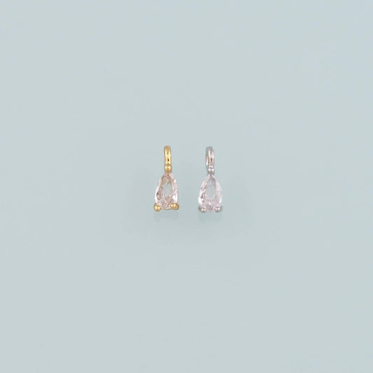 18K Gold Filled Teardrop Pendant,Crystal Teardrop Charm Bracelet Necklace for DIY Jewelry Making Supply