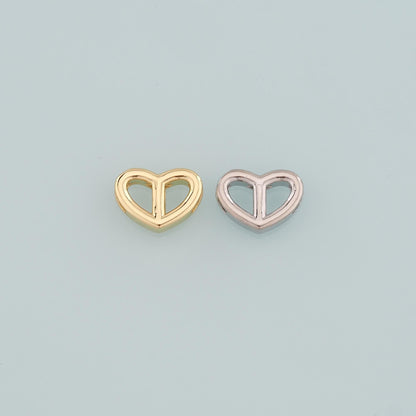 18K Gold Filled Heart Charm Pendant for Jewelry Making