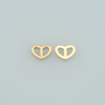 18K Gold Filled Heart Charm Pendant for Jewelry Making