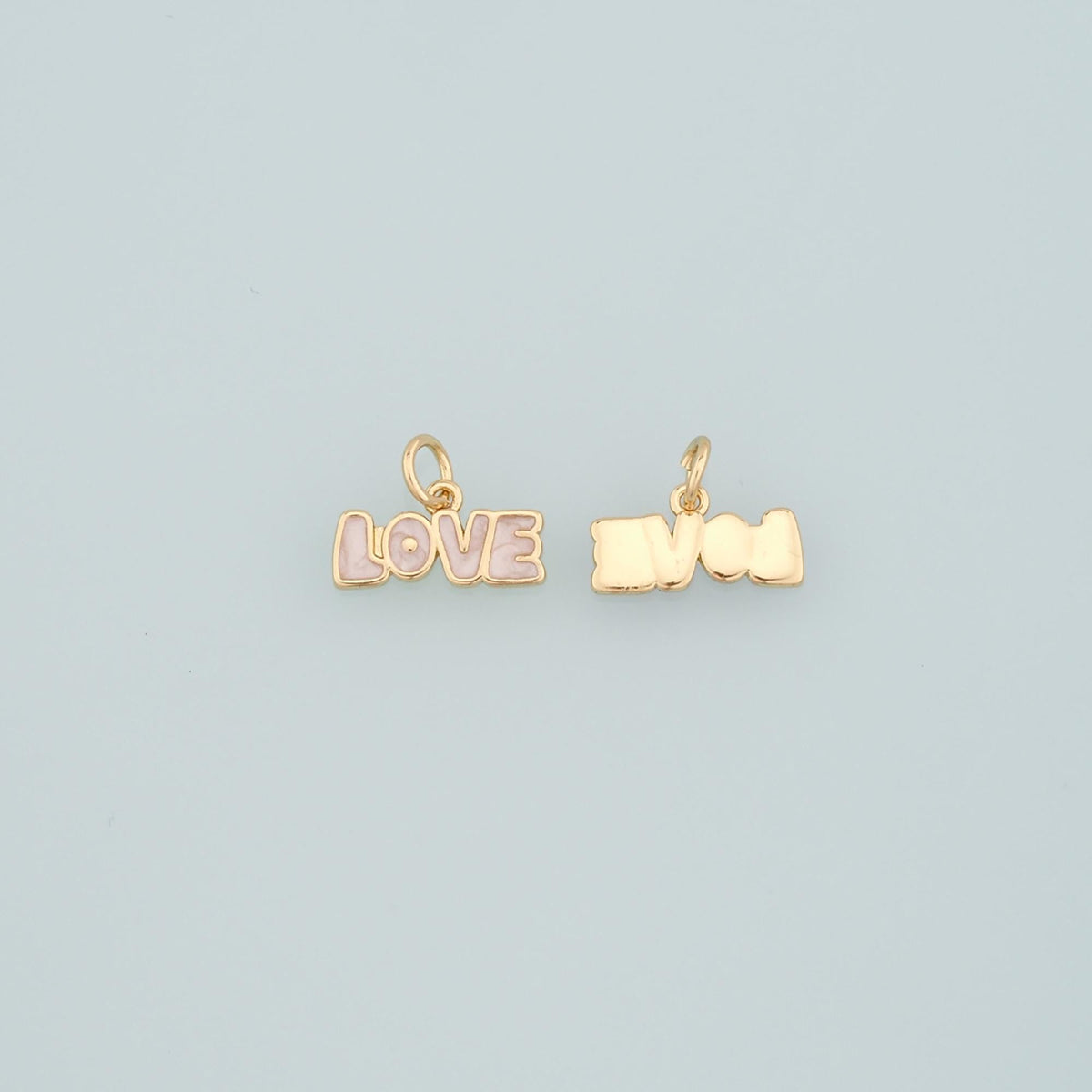 18K Gold Filled Love Enamel Charm Pendant for Jewelry Making