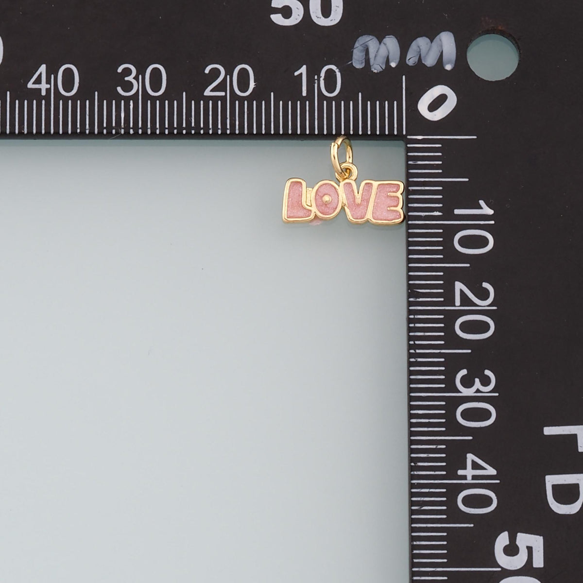 18K Gold Filled Love Enamel Charm Pendant for Jewelry Making