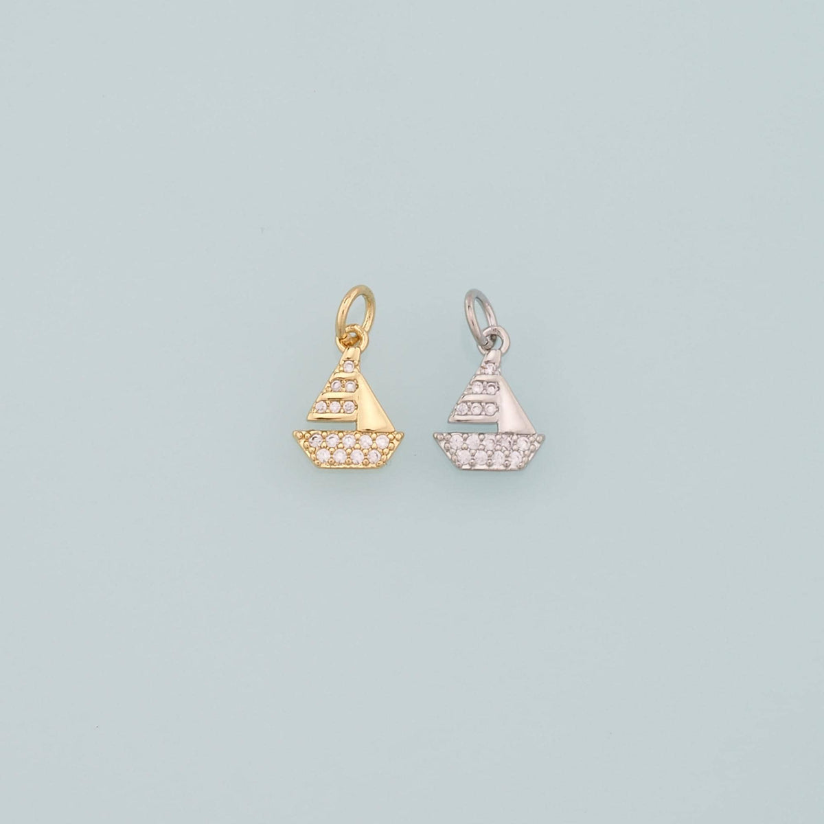 18K Gold Filled Hand CZ Charm Pendant for Jewelry Making