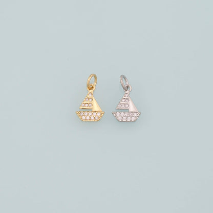 18K Gold Filled Hand CZ Charm Pendant for Jewelry Making