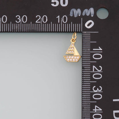 18K Gold Filled Hand CZ Charm Pendant for Jewelry Making