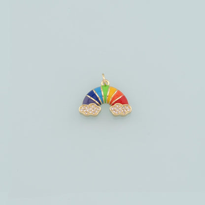 18K Gold Filled Bow Enamel Charm Pendant for Jewelry Making